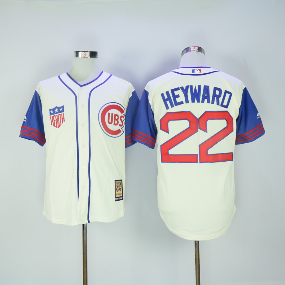 Men Chicago Cubs #22 Heyward Cream Throwback 1942 MLB Jerseys->chicago cubs->MLB Jersey